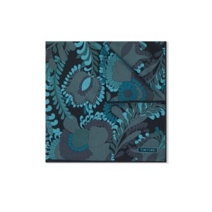 Tom Ford 70'S Floral Silk Pocket Squares Herr Marinblå | 369PVHLCA