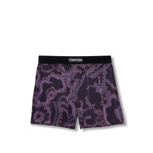 Tom Ford 70'S Paisley Floral Silk Boxer Kalsonger Herr Mörklila | 596RYNMUE