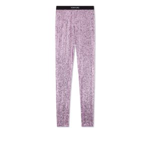 Tom Ford All Over Sequins Logoed Leggings Byxor Dam Lila | 427GORLYS