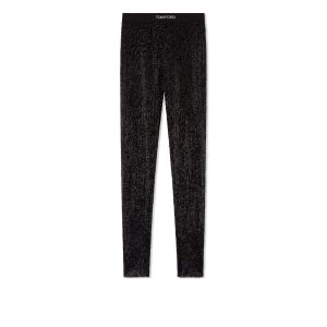 Tom Ford All Over Sequins Logoed Leggings Byxor Dam Svarta | 801YARWVE