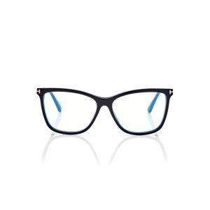 Tom Ford Blue Block Soft Cat Eye Clip On Sun Optisk Dam Svarta | 780DIFLVZ