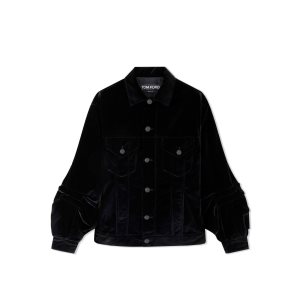 Tom Ford Bomull Velvet Jean Jacket Ytterkläder Dam Svarta | 719XOHMDR