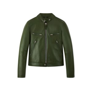 Tom Ford Bonded Nappa Plonge Zip Racer Jacket Ytterkläder Herr Elm | 415AUJOPK