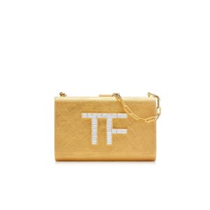 Tom Ford Brass Crystal Tf Minaudiere Clutch Väska Dam Crystal | 975LEAVBG