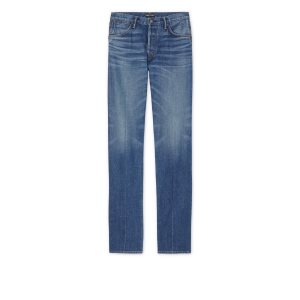 Tom Ford Breda Leg Japanese Selvedge Stretch Jeans Herr Blå | 971AEIJDS