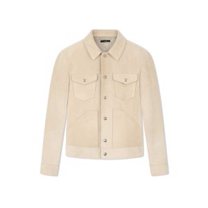 Tom Ford Buttery Mocka Western Jacket Ytterkläder Herr Beige | 623SPGOQX