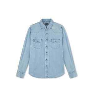 Tom Ford Denim Regular Fit Skjorta Herr Ljusblå | 913ASPWTR