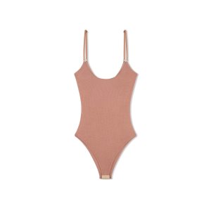 Tom Ford Extra Fine Cashmere Silk Rib Ärmlös Bodysuit Blast Dam Beige | 045GADBLW