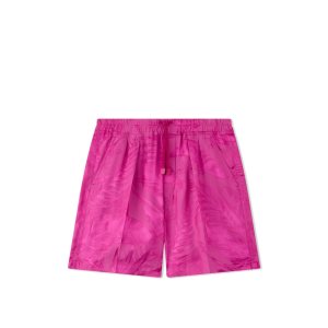 Tom Ford Floral Viscose Jacquard Pleat Korta Byxor Herr Magenta | 241NEGMBS