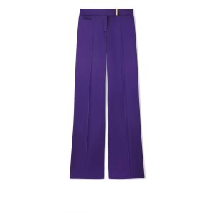 Tom Ford Fluid Double-faced Satin Breda Legs Byxor Dam Lila | 705ENCYFS