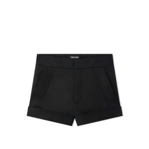 Tom Ford Fluid Twill Shorts Byxor Dam Svarta | 069FDYZPQ
