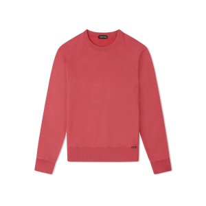 Tom Ford Garment Dyed Crew Neck Stickat Herr Watermelon | 647JFBASM