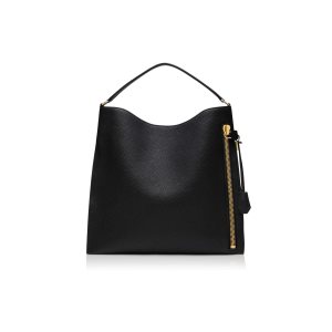Tom Ford Grain Läder Alix Large Hobo Toteväska Dam Svarta | 437XJNRZA