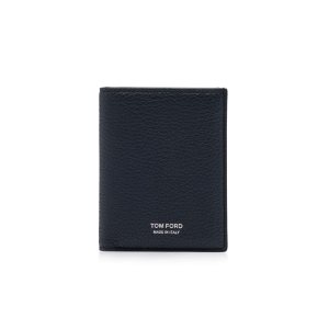 Tom Ford Grain Läder Folding Cardholder Liten Plånbok Herr Blå | 537RHQTEZ