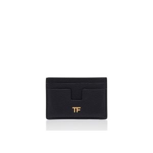 Tom Ford Grain Läder Klassiska Tf Card Holder Liten Plånbok Dam Svarta | 684CANQHR