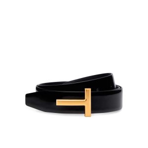 Tom Ford Lack Läder T Reversible 30 Mm Bälte Dam Svarta | 160HXNGSK