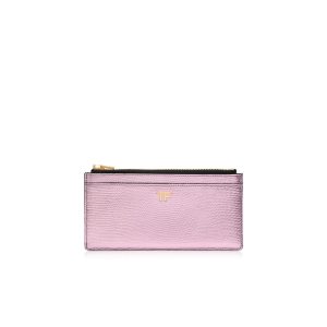 Tom Ford Laminated Printed Lizard Klassiska Tf Multifunctional Wallet Liten Plånbok Dam Ljusrosa | 629FSKHCG