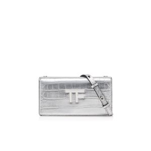 Tom Ford Metallic Läder Tf Crossbody Väska Dam Silver | 273FQLVKW