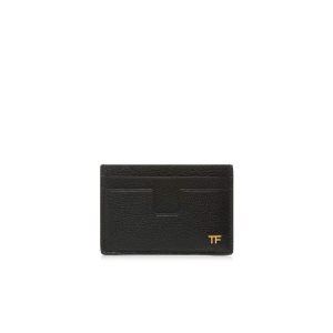 Tom Ford Polished Goat Klassiska Cardholder Liten Plånbok Herr Svarta | 017BZAKLR
