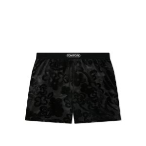Tom Ford Primrose Floral Tulle Devore' Boxer Shorts Byxor Dam Svarta | 350XVLPHA