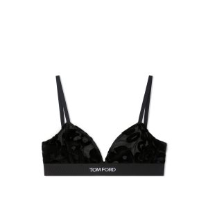 Tom Ford Primrose Floral Tulle Devore' Signature BH Dam Svarta | 953UMGBJL