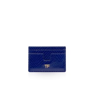 Tom Ford Printed Python Klassiska Tf Card Holder Liten Plånbok Dam Blå | 490HJWODP