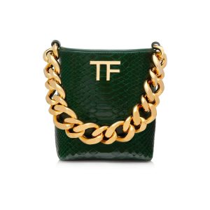 Tom Ford Printed Python Tf Maxi Chain Mini Axelväska Dam Turkos Gröna | 371UAPLZO