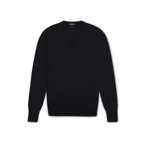 Tom Ford Seamless Merino V-neck Stickat Herr Svarta | 289DZRLXY