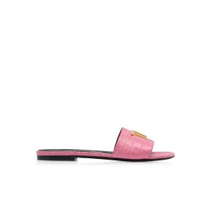 Tom Ford Shiny Stamped Crocodile Läder Tf Badtofflor Sandaler Dam Rosa | 679TEVHZP