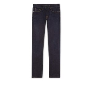Tom Ford Slim Fit Stretch Japanese Selvedge Jeans Herr Marinblå | 263MJLOVZ