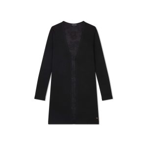 Tom Ford Slinky Viscose Long Cardigan Stickat Dam Svarta | 072XSYLHD