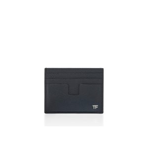 Tom Ford Small Grain Läder Cardholder Liten Plånbok Herr Blå | 510ASQTDO