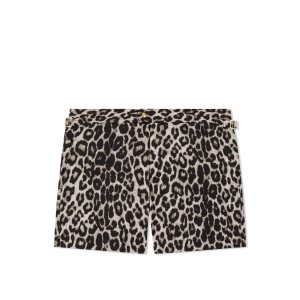 Tom Ford Snow Leopard Print Swim Korta Byxor Herr Vita Leopard | 657WDLQOZ