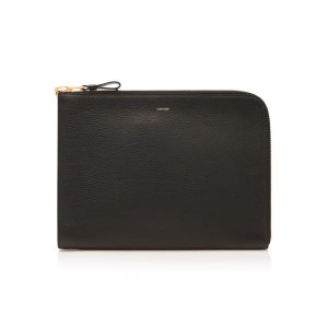 Tom Ford Soft Grain Läder Zip Portfolio Portfölj Herr Svarta | 364XBKQVY