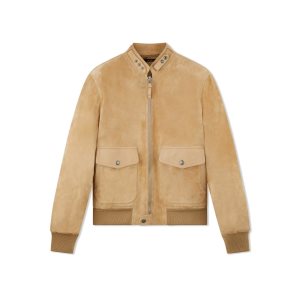 Tom Ford Soft Mocka 'Members Only' Jacket Ytterkläder Herr Bruna | 980DSIJGV