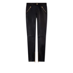 Tom Ford Strench Plonge Läder Skinnys Byxor Dam Svarta | 198MQCJSG