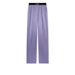 Tom Ford Stretch Silk Satin Morgonrock Dam Lila | 284NEUWFC