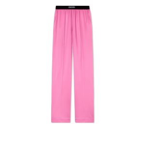Tom Ford Stretch Silk Satin Pj Pants Byxor Dam Rosa | 128GOXCDT