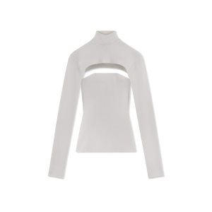 Tom Ford Stretch Ull Rib Two Pieces Stickat Dam Chalk | 513ESCIFK