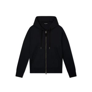 Tom Ford Superfine Merino Hoodie Stickat Herr Svarta | 460DGEIMX