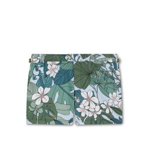 Tom Ford Tropical Floral Print Swim Korta Byxor Herr Gröna Blå | 762HAZFST
