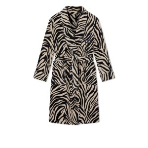 Tom Ford Zebra Jaquard Towelling Shawl Collar Morgonrock Herr Svarta Beige | 349BXPGWC